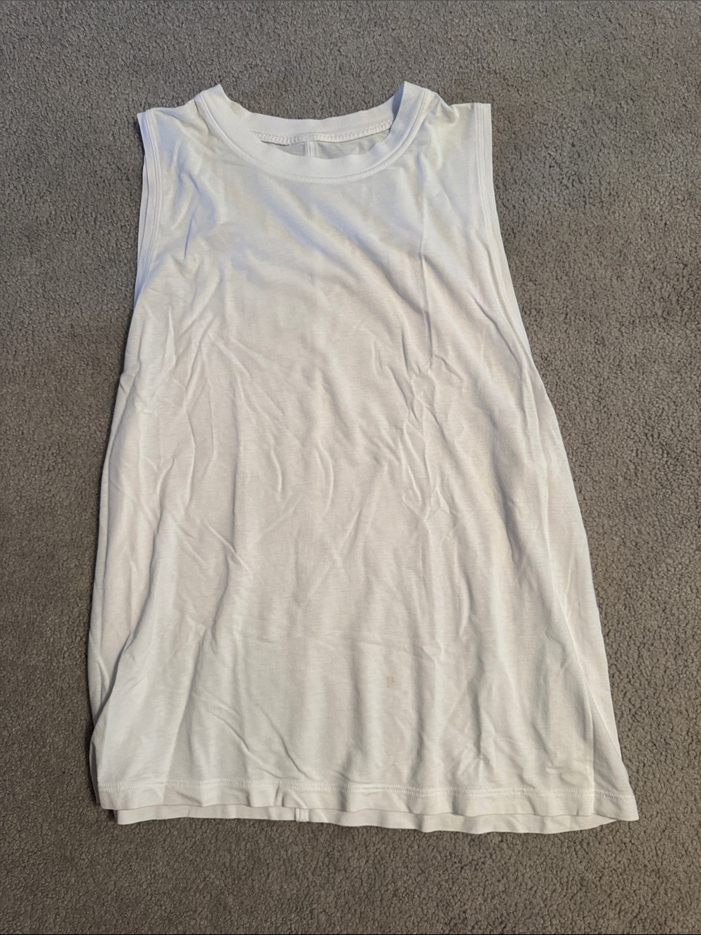 lululemon athletica White Crewneck Sleeveless Muscle Tank